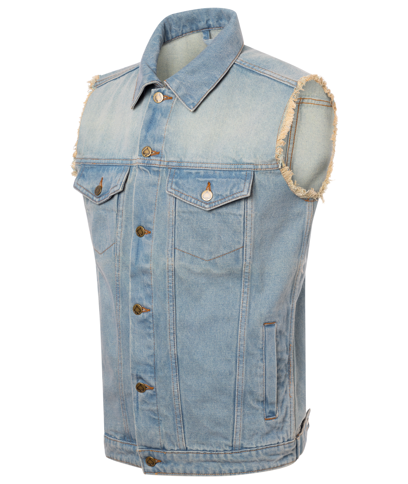 Jeans Weste blau mit ausgefransten Armen
