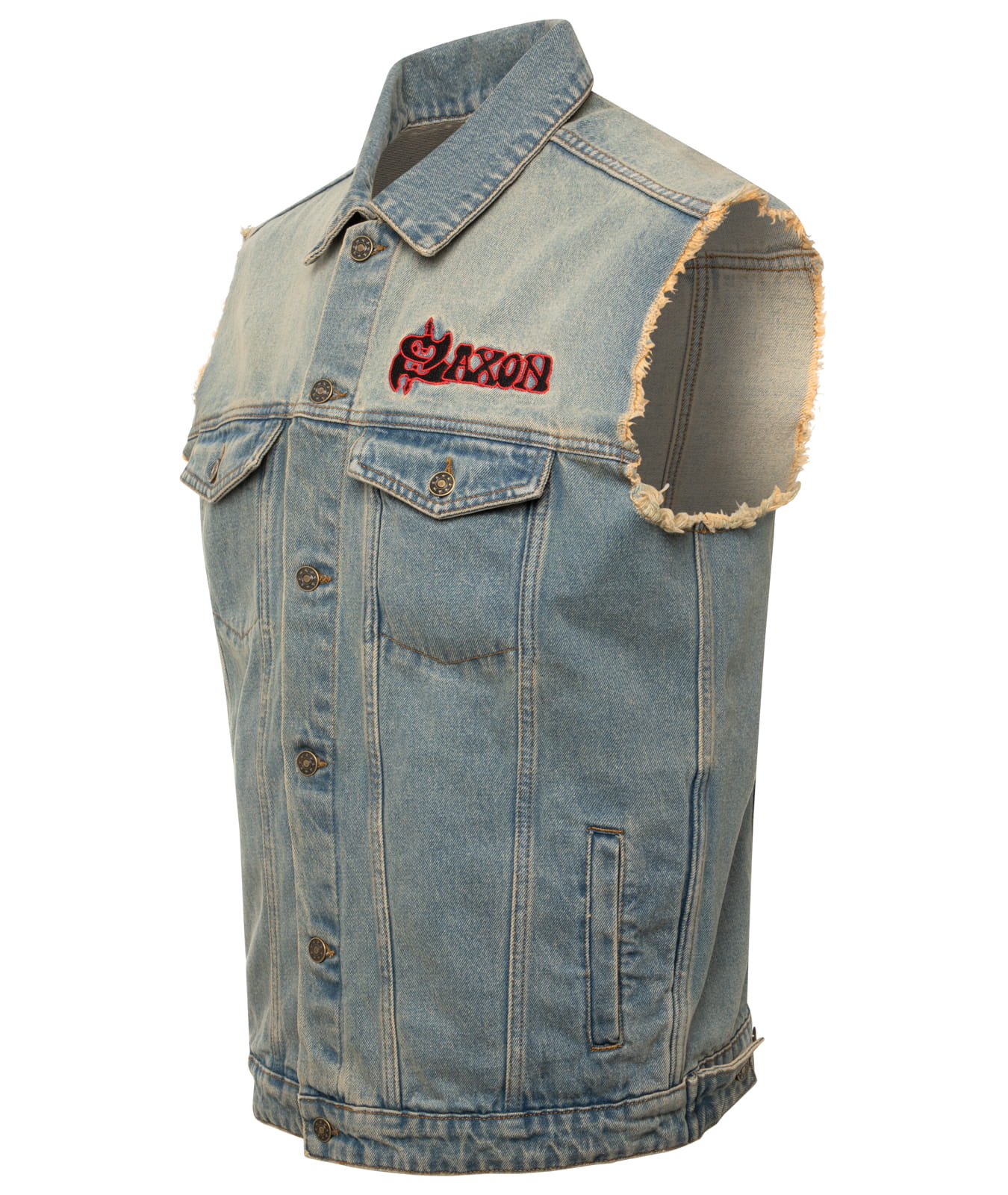 Saxon x Capricorn Rockwear Jeans Weste Eagle