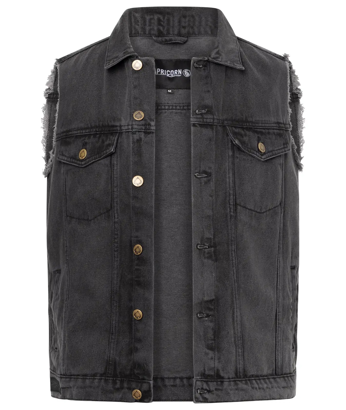 Jeans Weste Black Vintage mit ausgefransten Armen