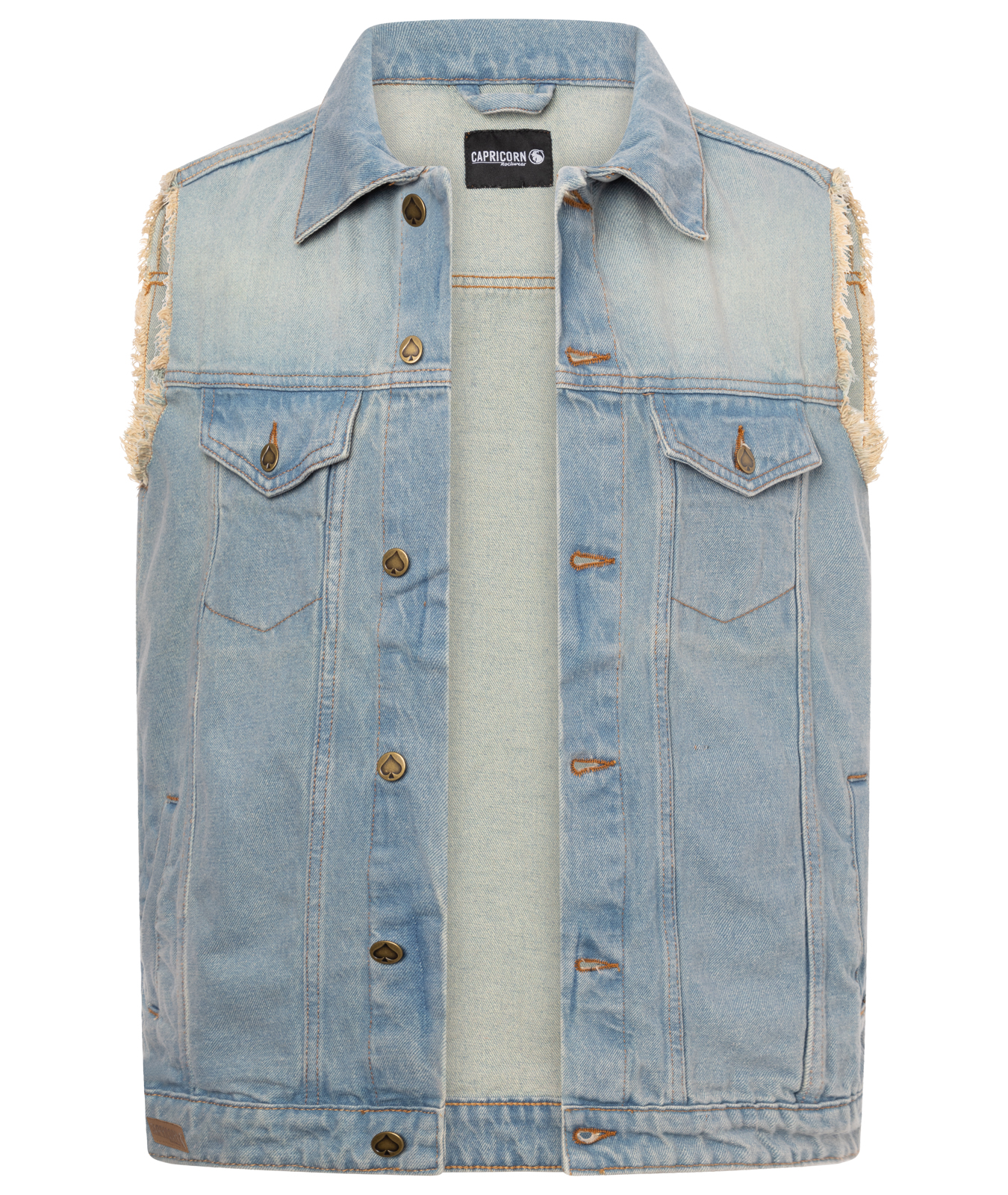Jeans Weste blau mit ausgefransten Armen
