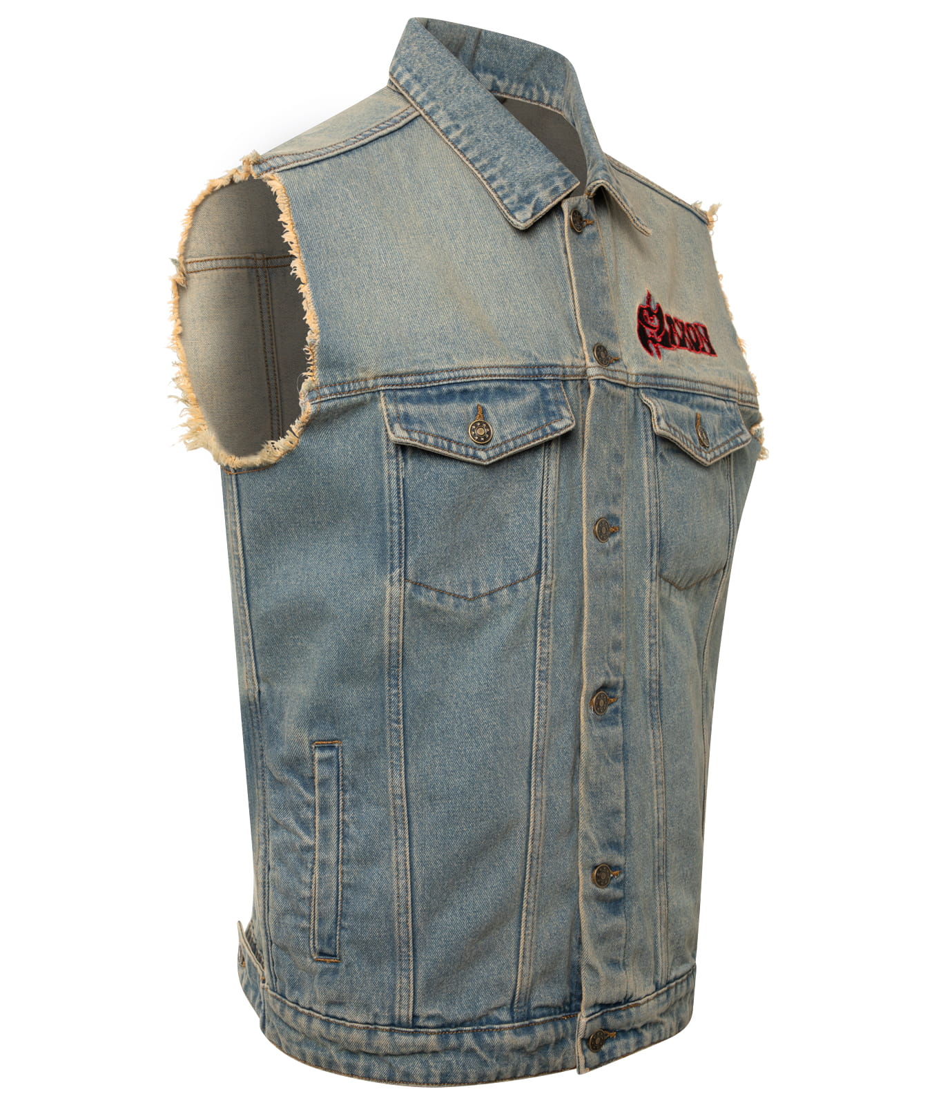 Saxon x Capricorn Rockwear Jeans Weste Eagle