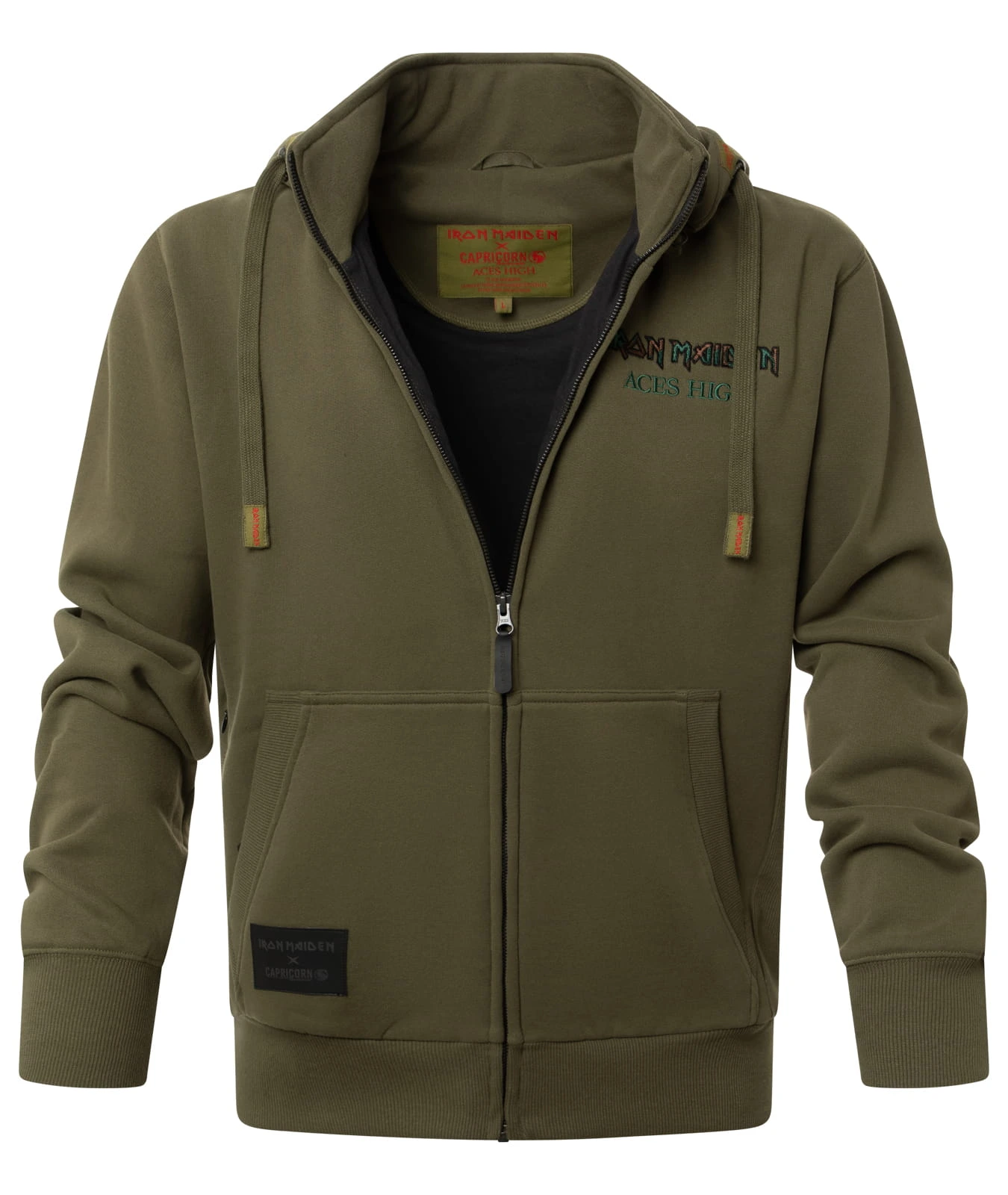 Kapuzenjacke Iron Maiden x Capricorn Rockwear Aces High Classic Line ( oliv )