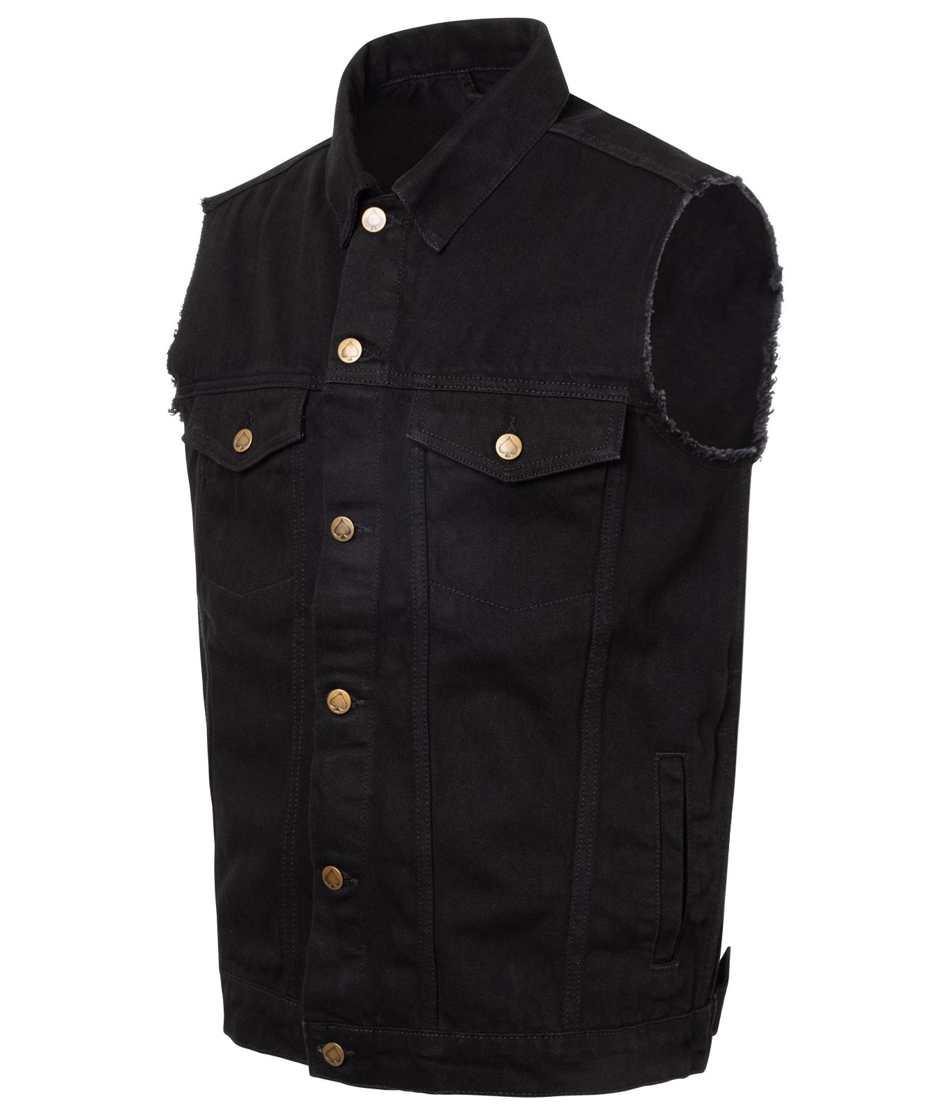 Jeans Weste schwarz mit Fransen