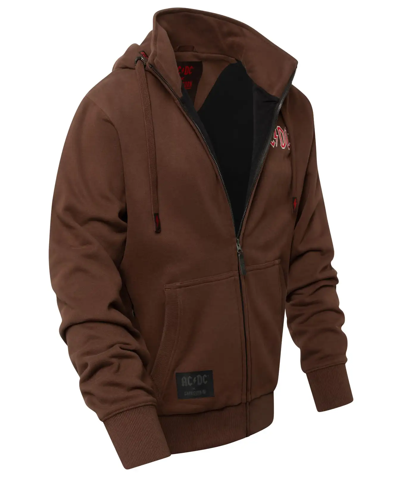 Kapuzenjacke AC/DC x Capricorn Rockwear Logo Classic Line ( braun )