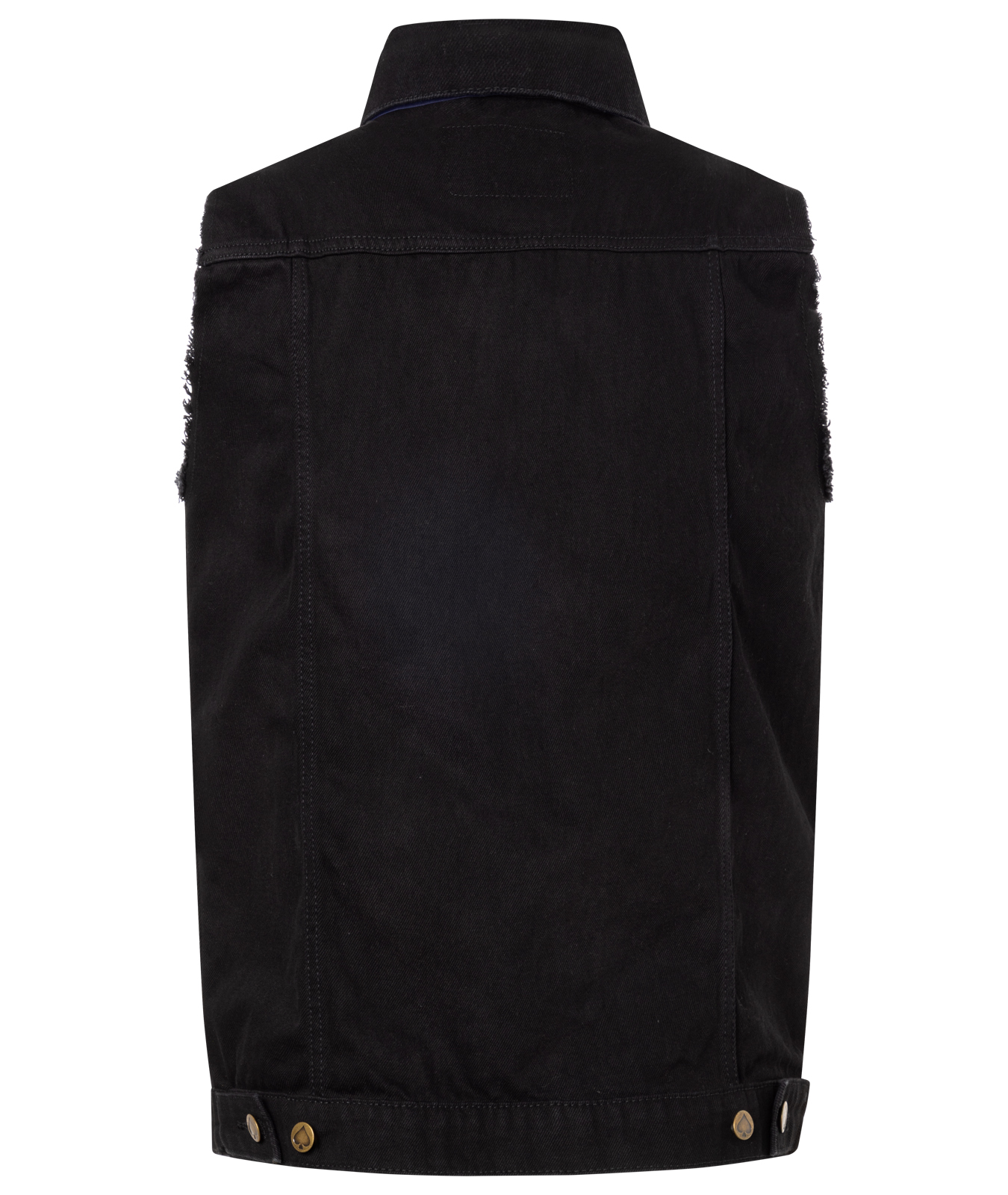 Jeans Weste schwarz mit Fransen
